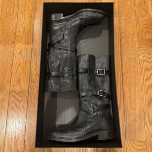 Dries Van Noten Black Leather Riding Boots w/ Buckle EU 36.5 (US 6–6.5)